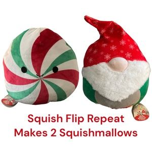 KELLYTOY Squishmallow Flip Repeat Christmas Makes 2 Squishmallows 12” NWT